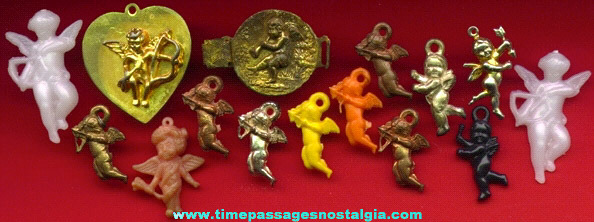 (15) Small Old Valentine Cupid Items