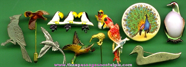 (10) Different Bird Pins