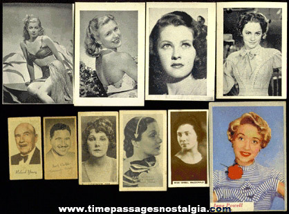 (10) Different Old Movie / Film Star Trading Cards