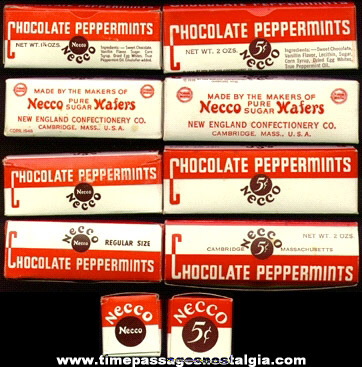 (2) Old NEW ENGLAND CONFECTIONERY COMPANY Chocolate Peppermints Candy Boxes