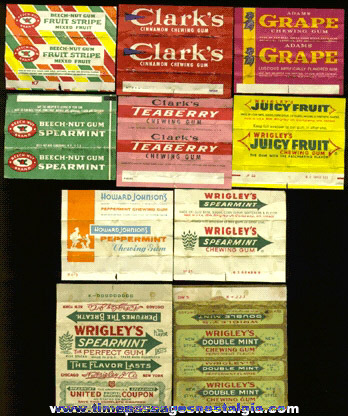 (10) Different Old Chewing Gum Wrappers