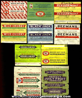 (10) Different Old Chewing Gum Wrappers