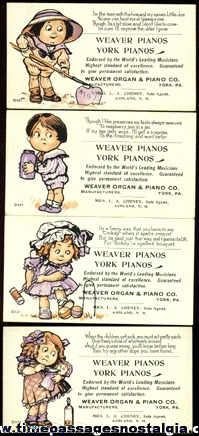 (4) Old PIANO Advertising Ink Pen Blotters