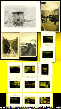 (15) Old Train / Railroad Photographs & Slides