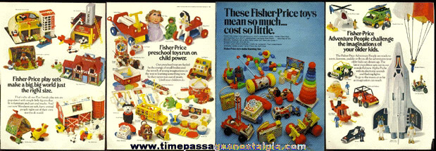 (4) Old Fisher-Price Toys Magazine Advertisements