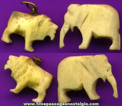 (2) Old Carved Ivory Or Bone Charms