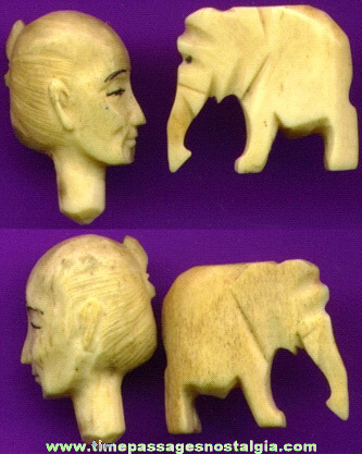 (2) Old Carved Ivory Or Bone Items