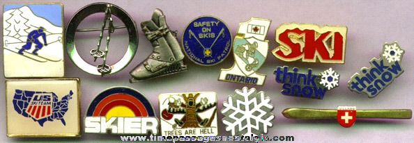 (13) Different Skiing Advertising Pins