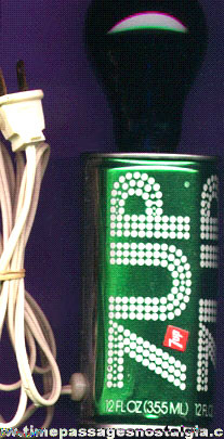 Old Advertising 7-UP Can Black Light