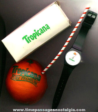 (2) TROPICANA Orange Juice Advertising Premium Items
