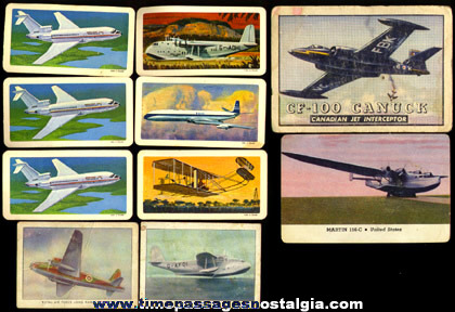 (10) Old Airplane Trading Cards