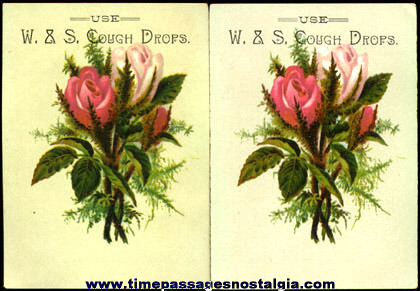 (2) Old Matching Cough Drop Trade Cards