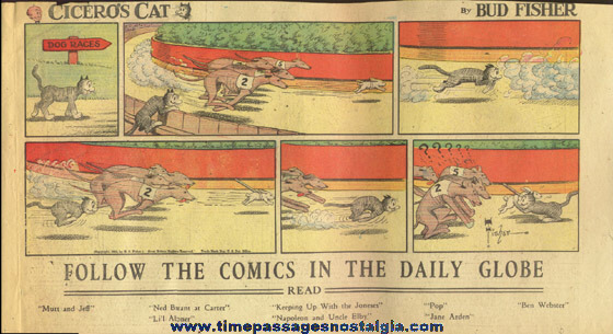 (15) Different 1935 CICERO’S CAT Newspaper Color Comic Strips