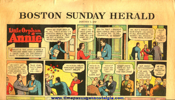 January 5th, 1947 Boston Sunday Herald Newspaper Color Comic / Cartoon Section