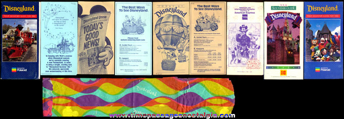 (10) Different Disneyland Souvenir Paper Items