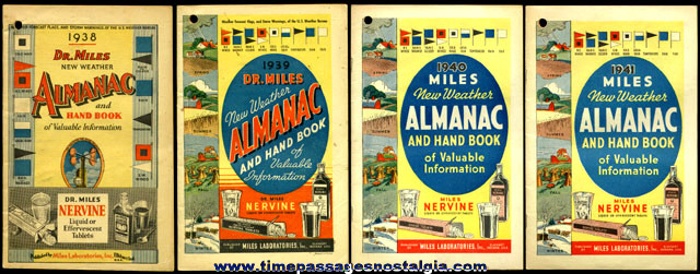 (4) 1938 - 1941 Dr. Miles Almanac / Handbooks