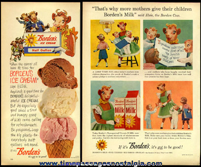 (14) Different Old Borden / Elsie Cow Advertisements