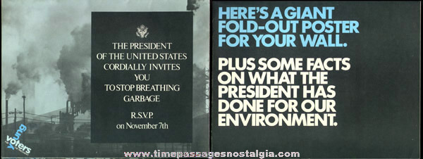 Large 1970’s President Richard Nixon Environmental Poster