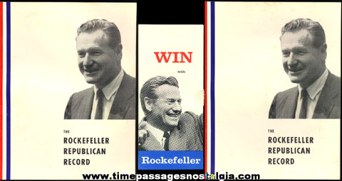 (3) Governor Nelson Rockefeller Political Paper Items