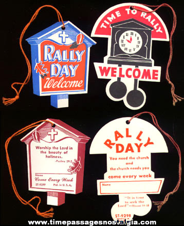 (39) Old Unused Die Cut RALLY DAY Tags