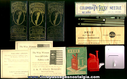 (5) Old Sewing Advertising Boxes With Some Contents