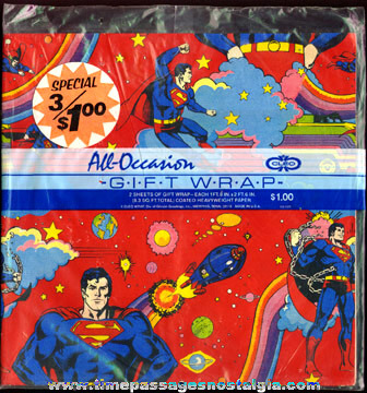 (2) Unopened Packages Of ©1980 SUPERMAN Gift Wrapping Paper