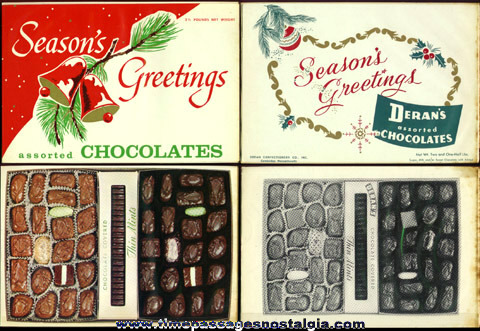 (2) 1950’s 2-1/2 Pound Deran’s Candy Salesman Sample Box Cover Designs With Inserts