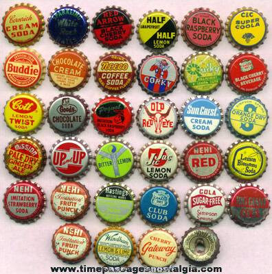 (34) Different Old Soda Advertising Bottle Caps