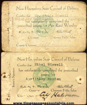 (2) Old New Hampshire Civil Defense Cards