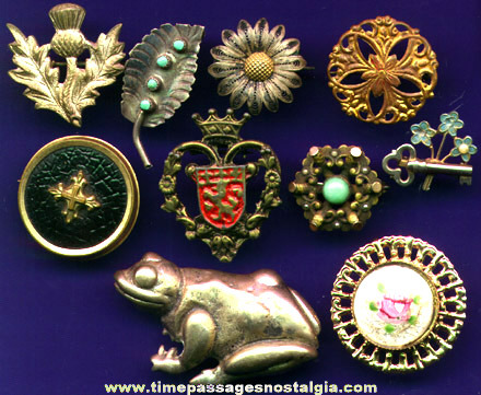 (10) Old Jewelry Brooch Pins