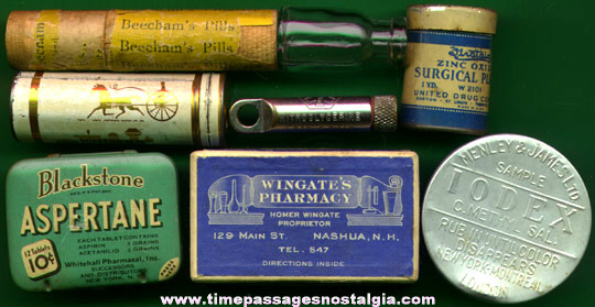 (8) Small Old Medicine / Drug Containers