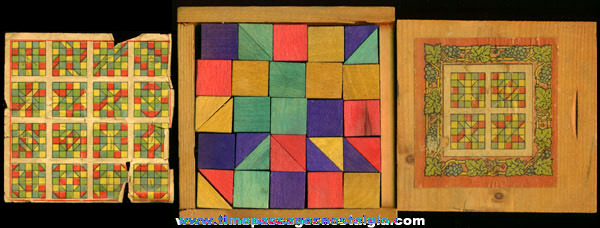 Old Wooden Mosaic Puzzle / Game