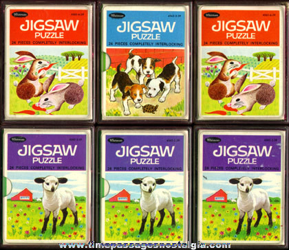 (6) 1968 Small Boxed Whitman Jigsaw Puzzles