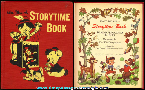 1958 Hard Back Book "WALT DISNEY’S STORYTIME BOOK"