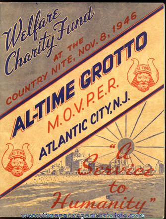 1946 Fraternal AL-TIME GROTTO M.O.V.P.E.R. And SHIREEN Atlanic City Sponsor Book