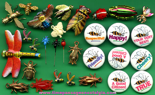 (30) Insect Pins And Charms