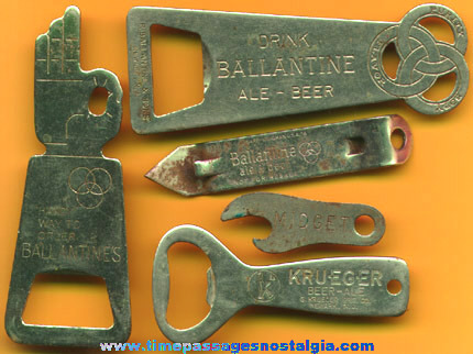 (5) Old Metal Beer Bottle Openers