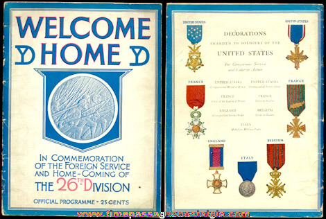 1919 Official Welcome Home Program Book For The 26th Yankee Division