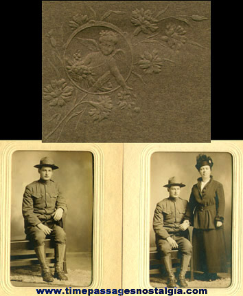 (2) 1917 - World War I Soldier Photographs With Folders