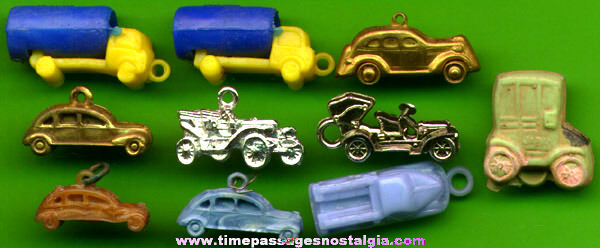 (10) Old Car & Truck Gum Ball Machine Prize Charms