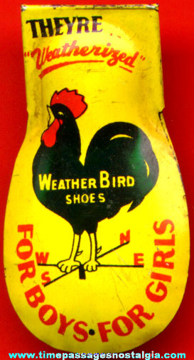 Old Lithographed Tin Weather Bird Advertising Clicker
