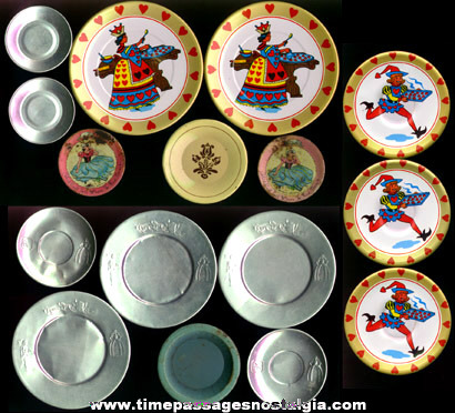 Mixed Lot Of (16) Old Tin Toy Dishes