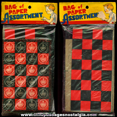 Old Bagged Novelty Type Unused Checkers Game