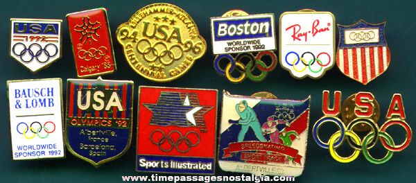 (11) 1980 - 1996 Small Olympic Sponsor Pins