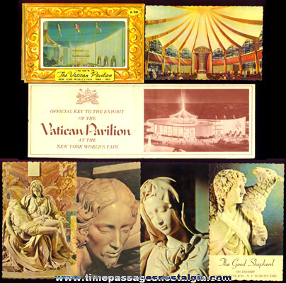 (8) 1964 -1965 New York World’s Fair Vatican Pavilion Paper Souvenir Items