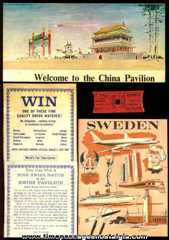 (4) 1964 -1965 New York World’s Fair Paper Souvenir Items