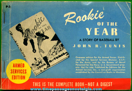 1944 Armed Forces Edition Book: "ROOKIE OF THE YEAR"