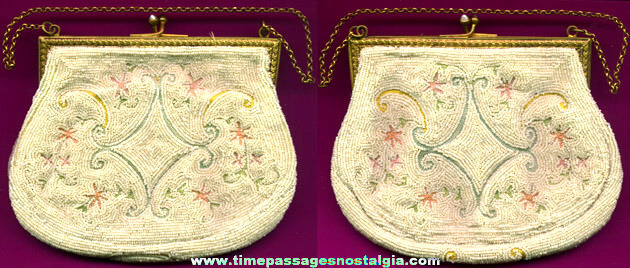 Old Elaborate French Beaded Purse