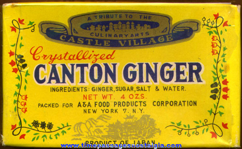 Scarce Old Unopened Box Of CASTLE VILLAGE CANTON GINGER Candy