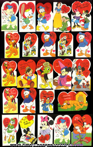 (24) Old Unused Walt Disney Character Valentine Cards